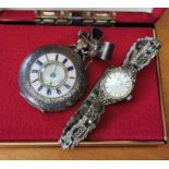 Miniature Pocket Watch & Ladies Limit Swiss Cocktail Watch