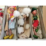 Set of 3 Pelham Puppets - Tyrolean Girl & Boy + Poodle