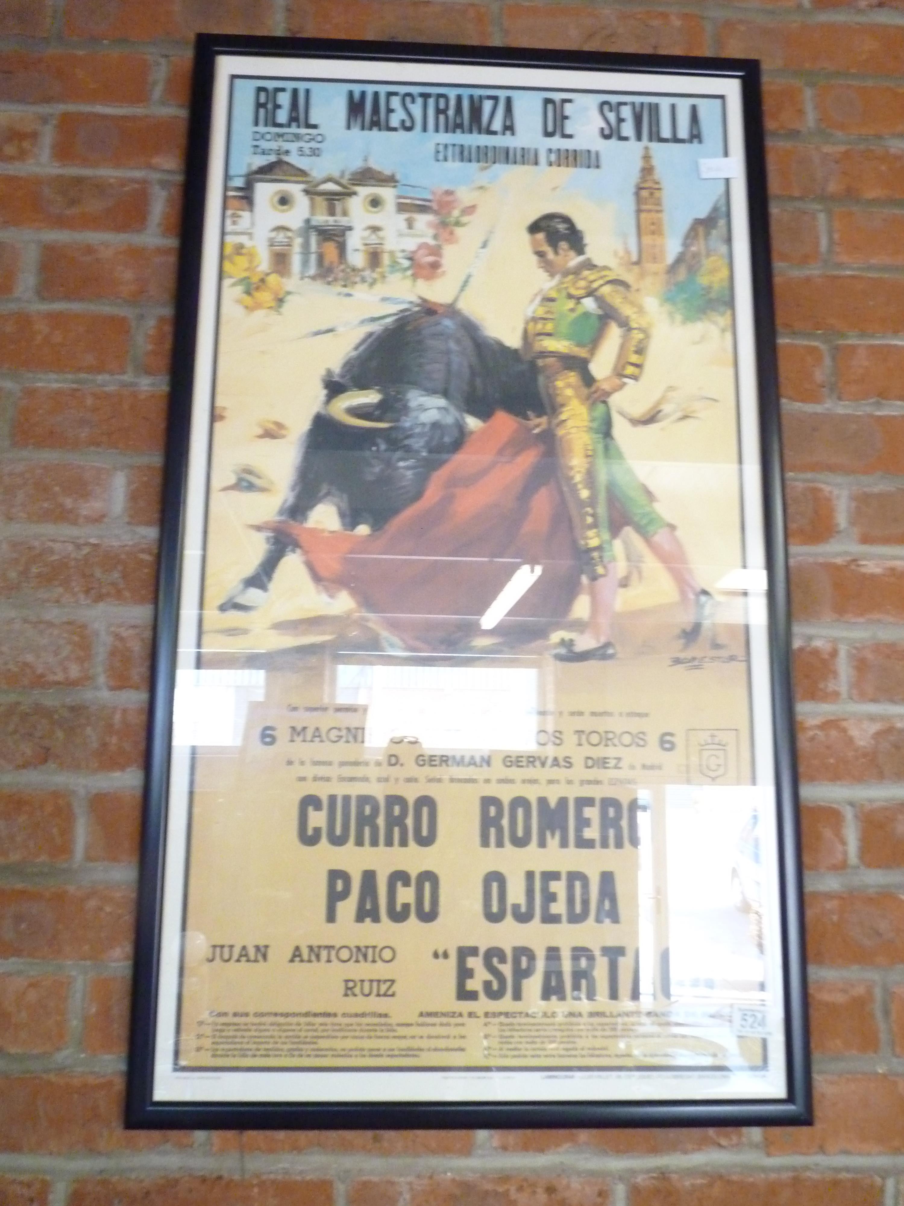 Sevilla Spanish Bullfighter Framed Poster