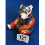 Royal Crown Derby Honey Bear Paperweight - w/gold stopper