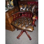 Brown Learher Chesterfield Captains Chair