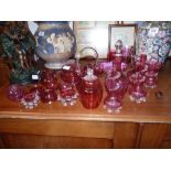 Extensive Collection of Cranberry Glass