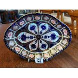 Early Royal Crown Derby Imari Oval Serving Plate - marked 1126 to base and 28cm by 21