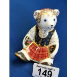 Royal Crown Derby Shona Bear Paperweight - gold stopper