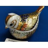 Royal Crown Derby Collectors Guild Firecrest Bird Paperweight - Gold Stopper