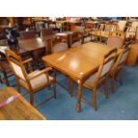 Oak dining table and chairs