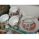 Oriental Floral/Water Carrier Pattern Tea Set + Chinese Plate