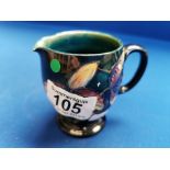 Small Moorcroft Blue Anemone Jug - signed W Moorcroft and 8cm in height