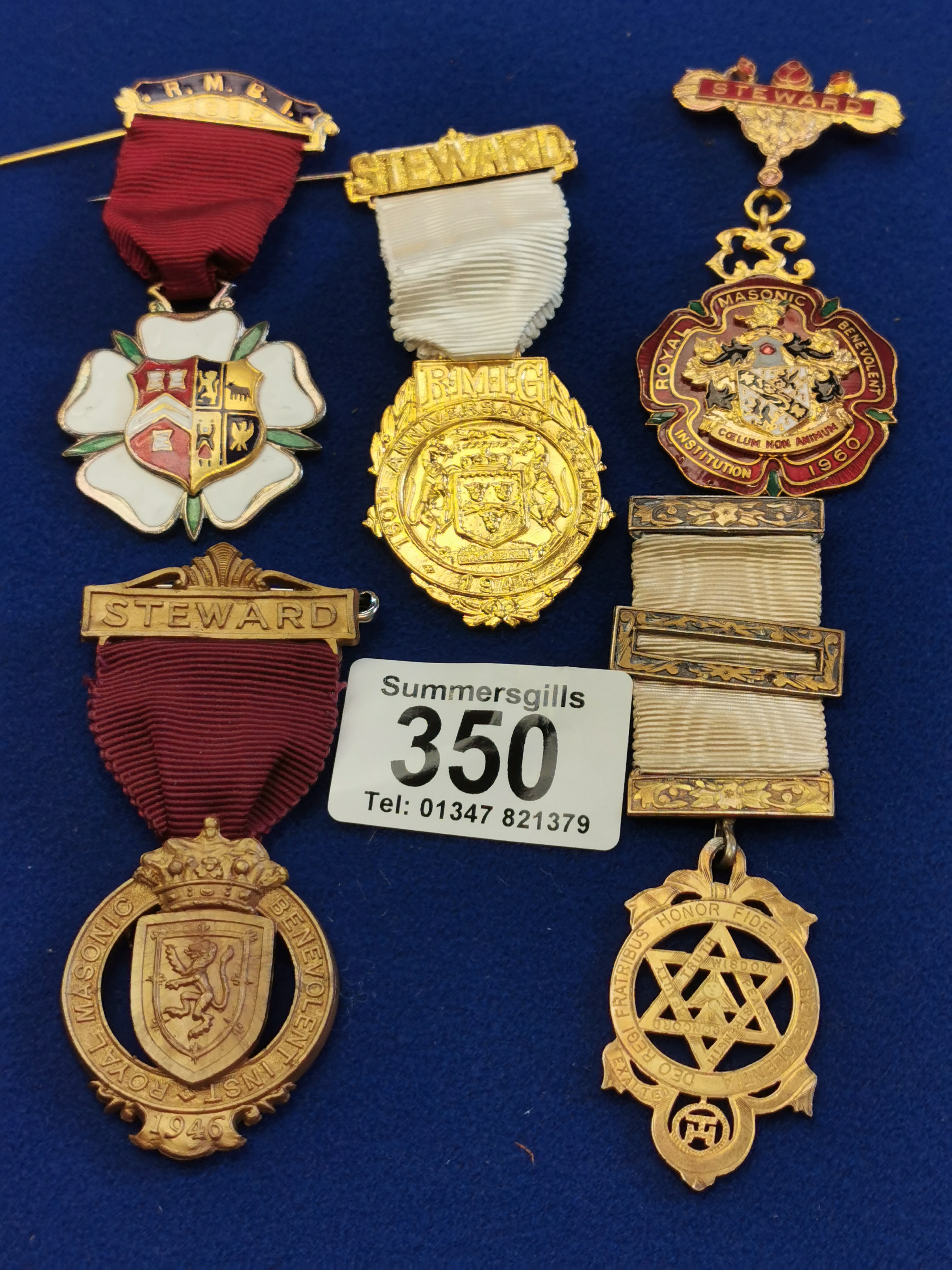Box of Assorted Masonic Cap Badges & Medals