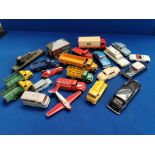 Box of Playworn Dinky & Triang Die-Cast Toys & Cars