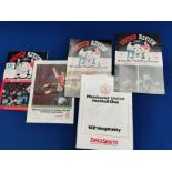 Signed Manchester United Football Matchday Programmes & Delta Sports Dinner Menu - 1989 to 1991