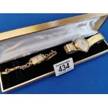 Baume Gents Gold Wristwatch & Ladies Corona Swiss Gold Watch