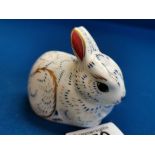 Royal Crown Derby Collectors Guild Bunny Paperweight - gold stopper