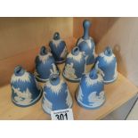 Set of 8 Wedgwood Jasperware Bells