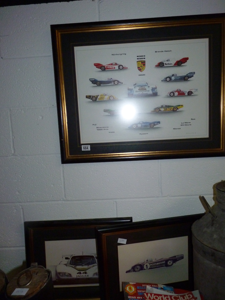 Trio of Le Mans related Framed Prints & Memorabilia