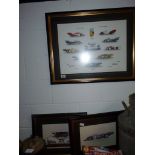 Trio of Le Mans related Framed Prints & Memorabilia