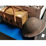 WWI Doughboy Army Helmet & Ammo Box