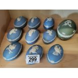 Collection of Wedgwood Jasperware Decorative Eggs