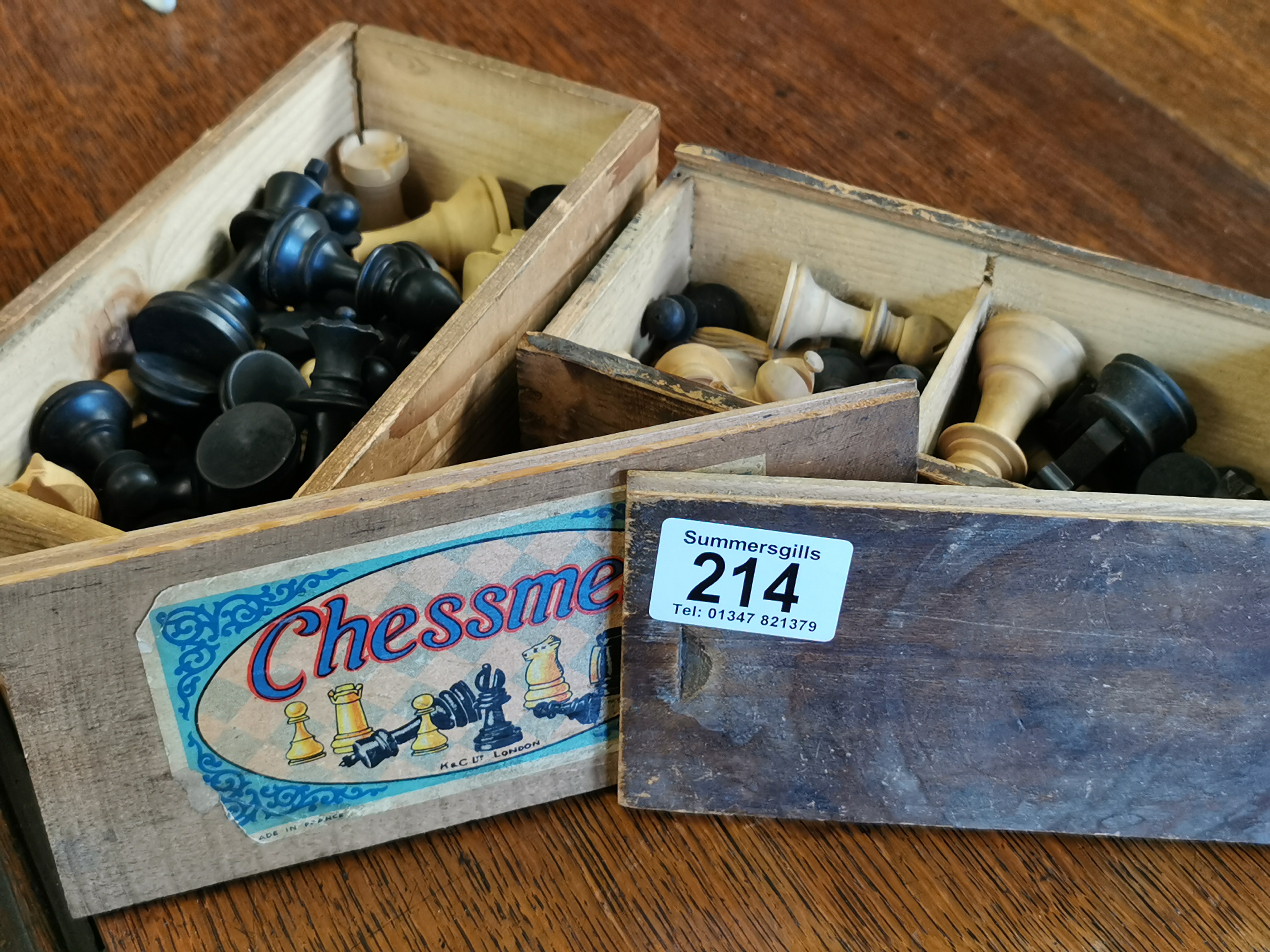 Pair of Vintage Wooden Chess Sets