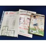 Signed Manchester United Football Bryan Robson Book & Testimonial 1990 Celtic Programme & Badges
