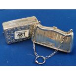 Silver Purse & Vanity Box - Total Weight 392g