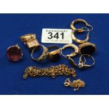 Collection of Gold Rings & Jewellery