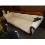 Large Cream Upholstered Settle/Hall Bench