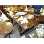 Victorian Oak Extender Table - Heavily Carved w/acorn detail to legs
