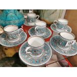 Set of Six Early Wedgwood Florentine Coffee Cans & Saucers