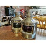 Pair of Starboard & Port Ships Lanterns