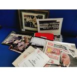 Manchester United Sir Matt Busby Memorabilia inc photos and signed items from 80th Birthday