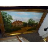 5 x oil paintings of country houses