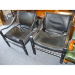 Pair of "Arkana" leather chairs