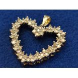 10ct Diamond Encrusted Heart Pendant