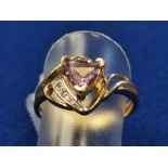 9ct Gold Ruby & Diamond Ring, size L