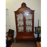 Dutch-Style Inlaid Wood Display Cabinet