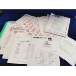 Folder of Manchester United Team Sheets 1989-1992