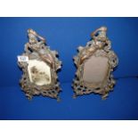 Pair of Vintage Bronzed Art Nouveau Picture Framed, marked 'Beatrice' to the reverse