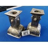Pair of Edwardian Silver Candlesticks - total weight 341g