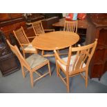 Ercol drop leaf table and 5 chairs