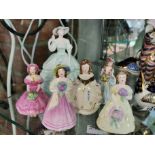 Collection of Six Coalport Lady Figurines