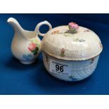 Meissen Lidded Floral Jar & Later Small Jug