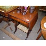 Mahogany Drop Leaf Sewing Table