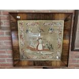 Very Large Victorian Sampler/Needlecraft Piece, in Walnut Frame