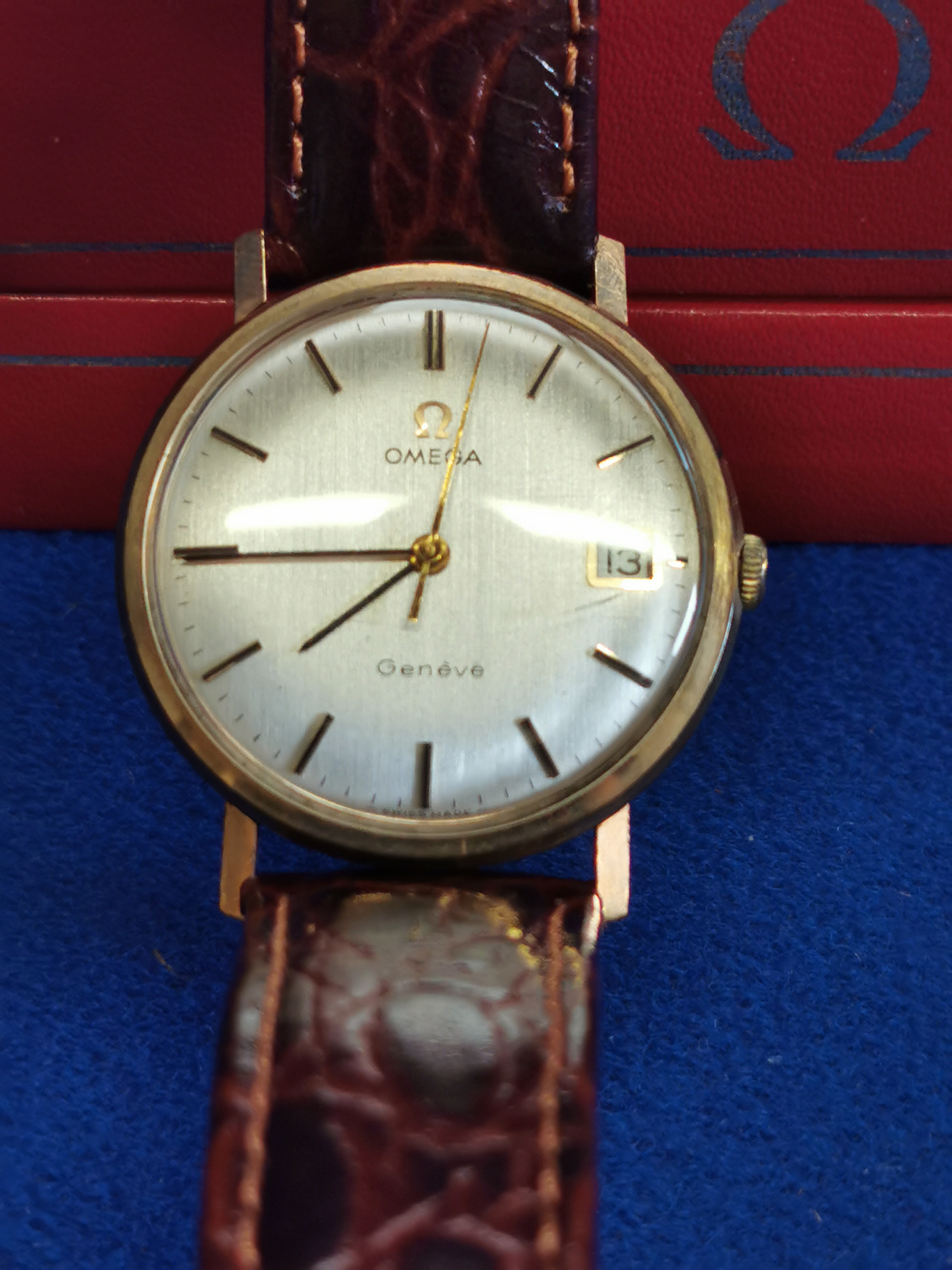 Boxed Omega Geneve Gold Wristwatch (Working)