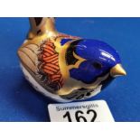 Royal Crown Derby Robin Bird Paperweight - miniature gold stopper