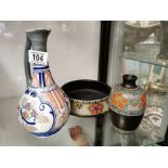 Pair of Dutch Gouda Vases & Floral Bowl