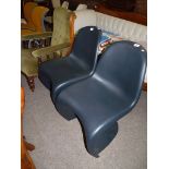 Pair of Black Vitra Panton Chairs