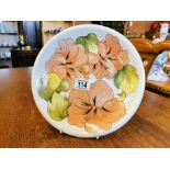 Moorcroft Cream Hibiscus Plate - 26cm diameter