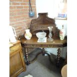 Oak Carved Corner Table